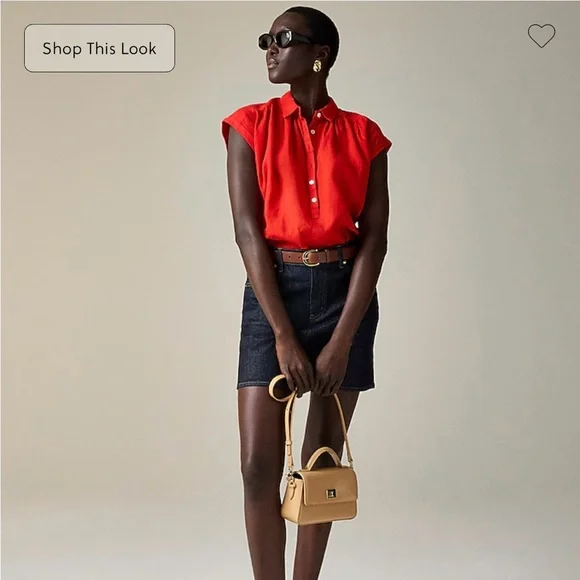 Haut J.Crew à Col Montant (funnel Neck) Rayé - Coton Poplin - Taille 00P (petites) - Neuf Avec étiquettes - Couleur Saphir